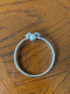 Pandora Silver Winged Charm Bangle Bracelet Harry Potter series 6.7in